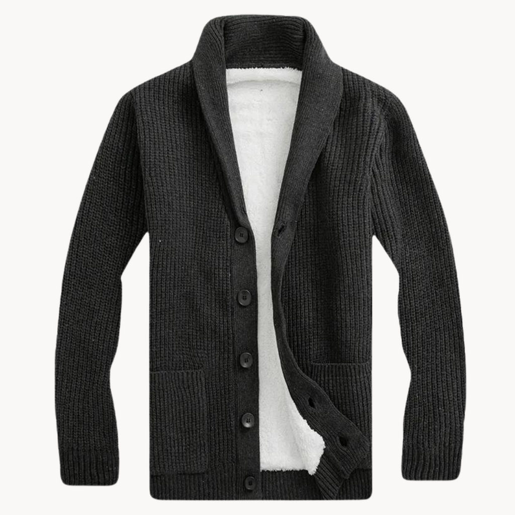 Herren - Schal-Kragen Cardigan - Fleece - Stylisches & Gemütliches Kleidungsstück für Vielseitige Looks