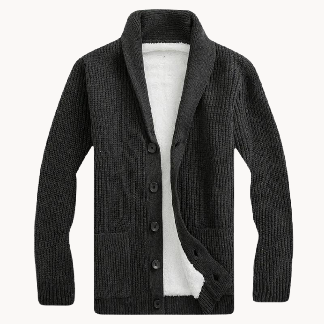 Herren - Schal-Kragen Cardigan - Fleece - Stylisches & Gemütliches Kleidungsstück für Vielseitige Looks