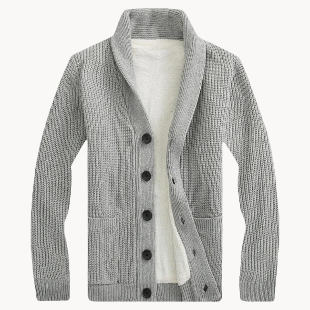 Herren - Schal-Kragen Cardigan - Fleece - Stylisches & Gemütliches Kleidungsstück für Vielseitige Looks