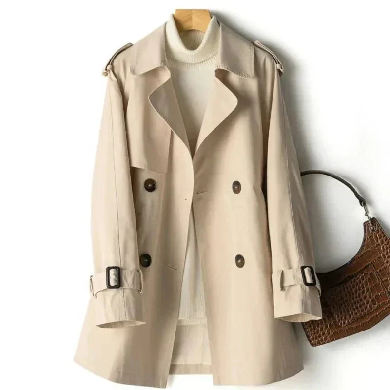 Damen - Trenchcoat - Doppelreihiger - Klassischer Stil für Freizeit - Elegante und vielseitige Oberbekleidung