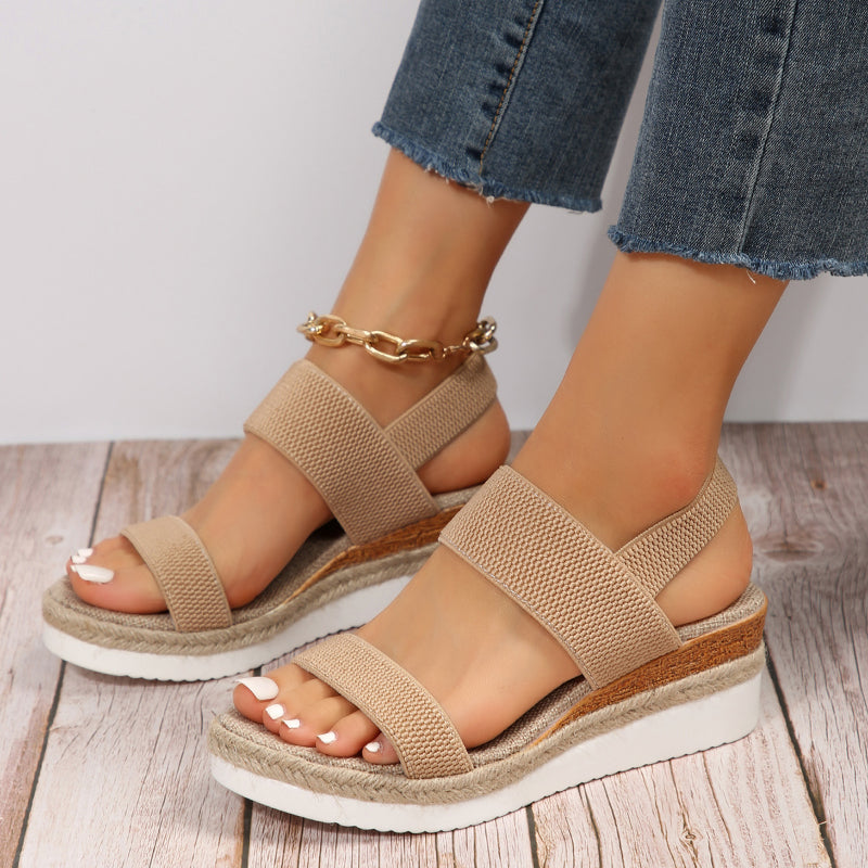Damen - Comfort Sandalen - Weiches Material - Bequeme Casual Schuhe für jeden Anlass