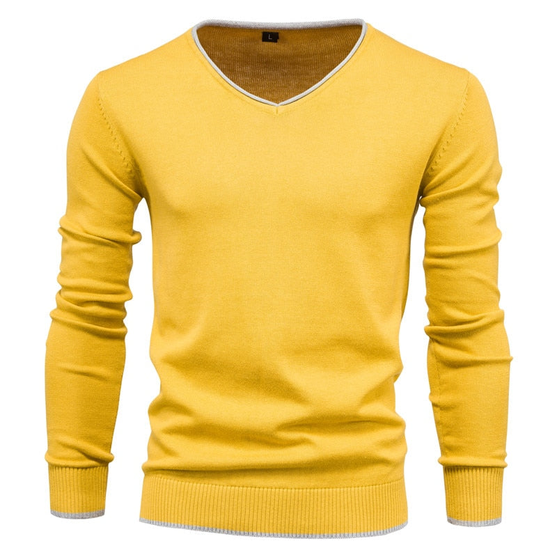 Herren - Pullover Slim Fit mit V-Ausschnitt - Weiches Material - Moderner Stil für jeden Anlass