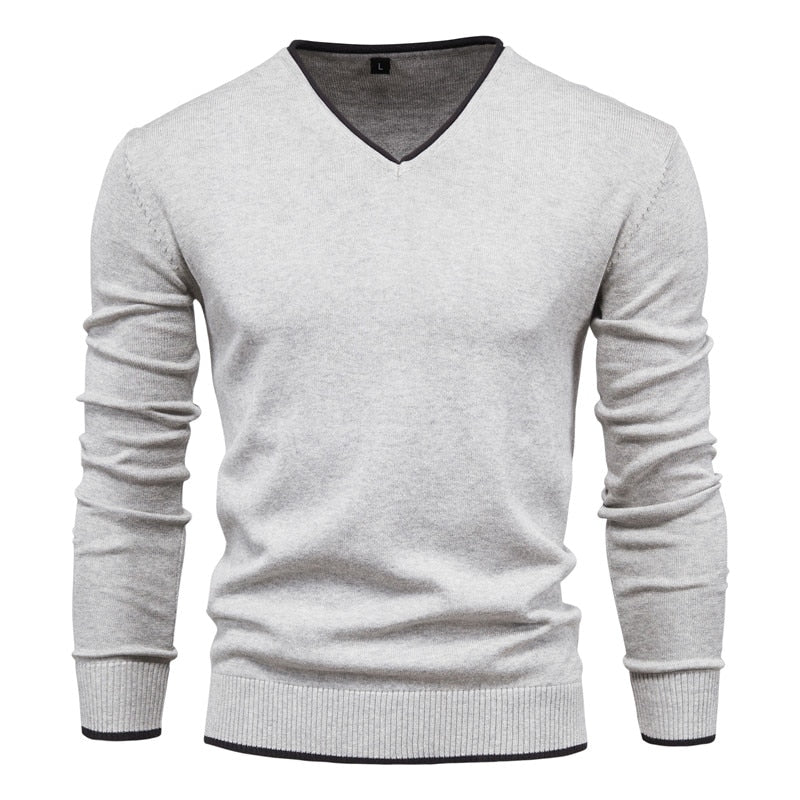 Herren - Pullover Slim Fit mit V-Ausschnitt - Weiches Material - Moderner Stil für jeden Anlass