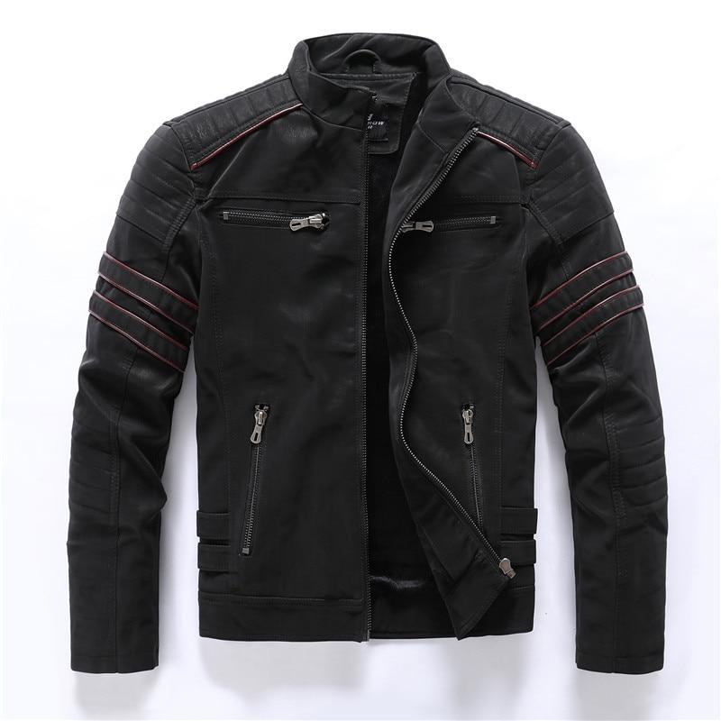 Herren - Motorradjacke - Hochwertigem Leder - Stehkragen - Stilvoller Begleiter für Biker