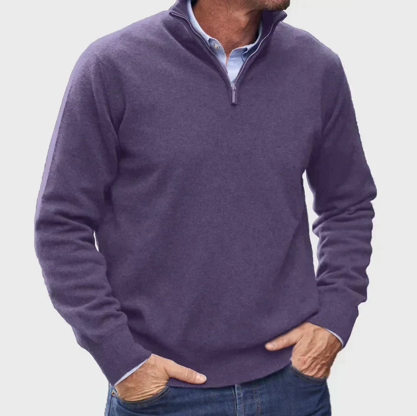 Herren - Pullover - Reinem Kaschmir - Reißverschluss - Eleganter Pullover für stilvolle Outfits