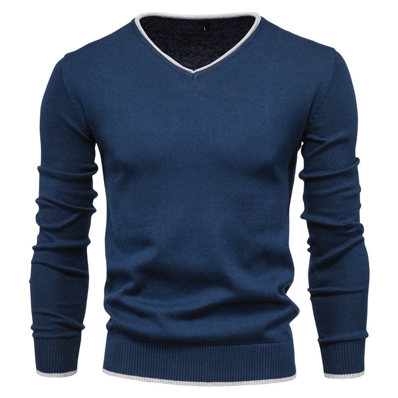 Herren - Pullover Slim Fit mit V-Ausschnitt - Weiches Material - Moderner Stil für jeden Anlass