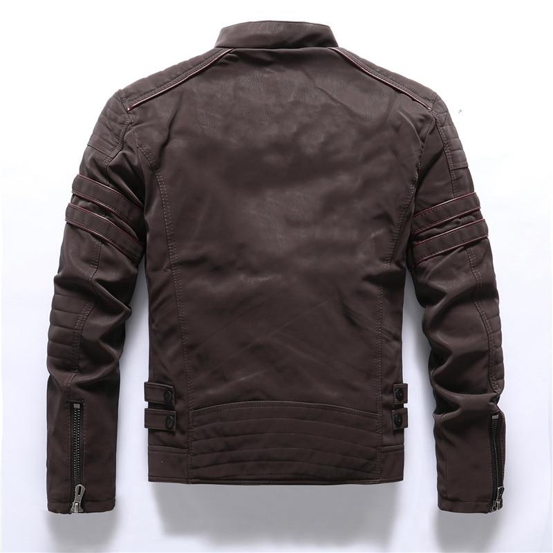 Herren - Motorradjacke - Hochwertigem Leder - Stehkragen - Stilvoller Begleiter für Biker
