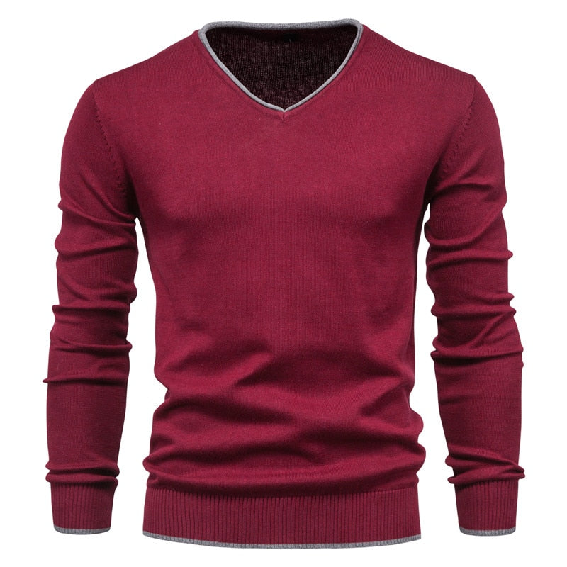 Herren - Pullover Slim Fit mit V-Ausschnitt - Weiches Material - Moderner Stil für jeden Anlass