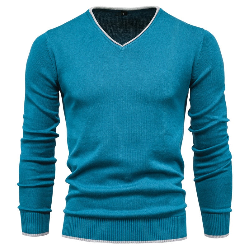 Herren - Pullover Slim Fit mit V-Ausschnitt - Weiches Material - Moderner Stil für jeden Anlass
