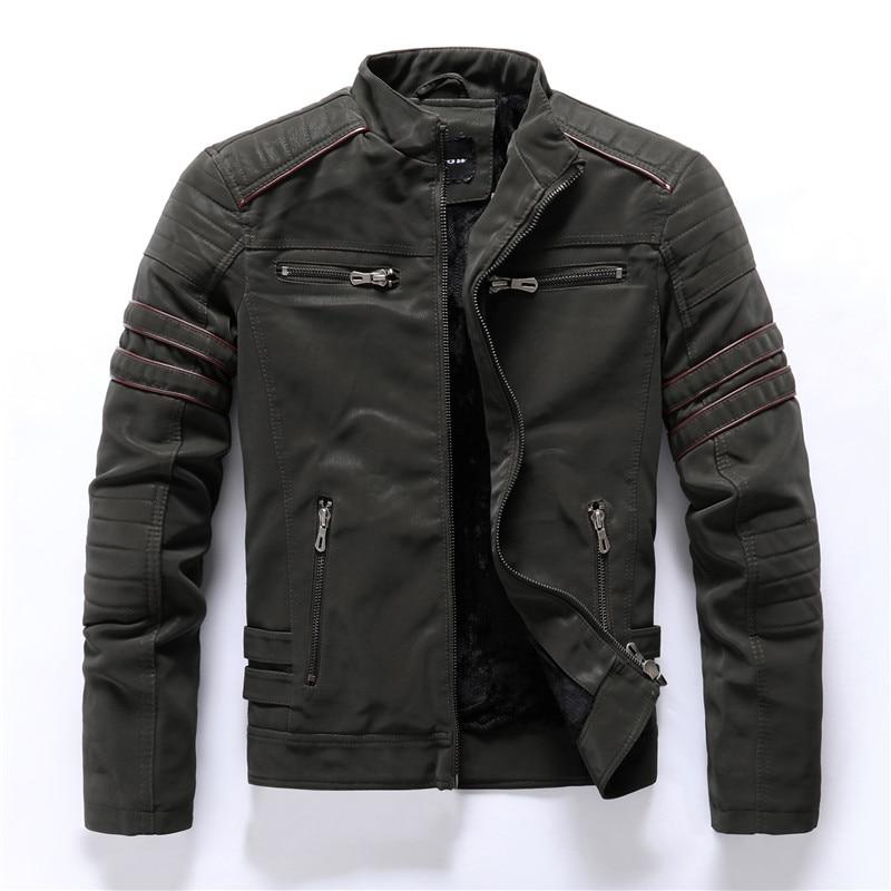 Herren - Motorradjacke - Hochwertigem Leder - Stehkragen - Stilvoller Begleiter für Biker