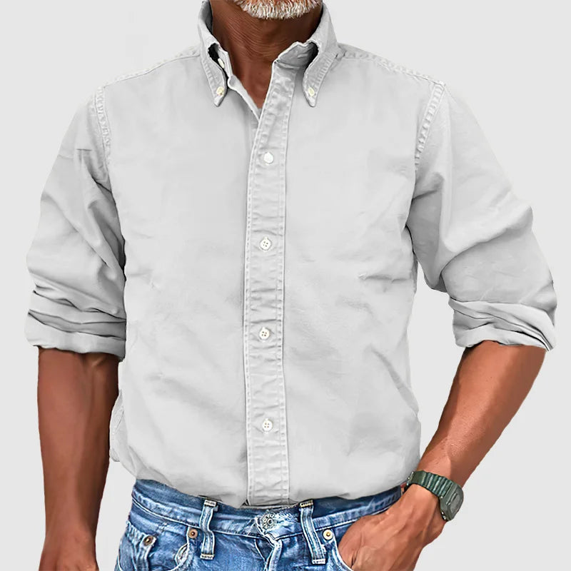 Herren - Langarmhemd - Baumwollstoff - Vintage Stil Ideal für jeden Anlass