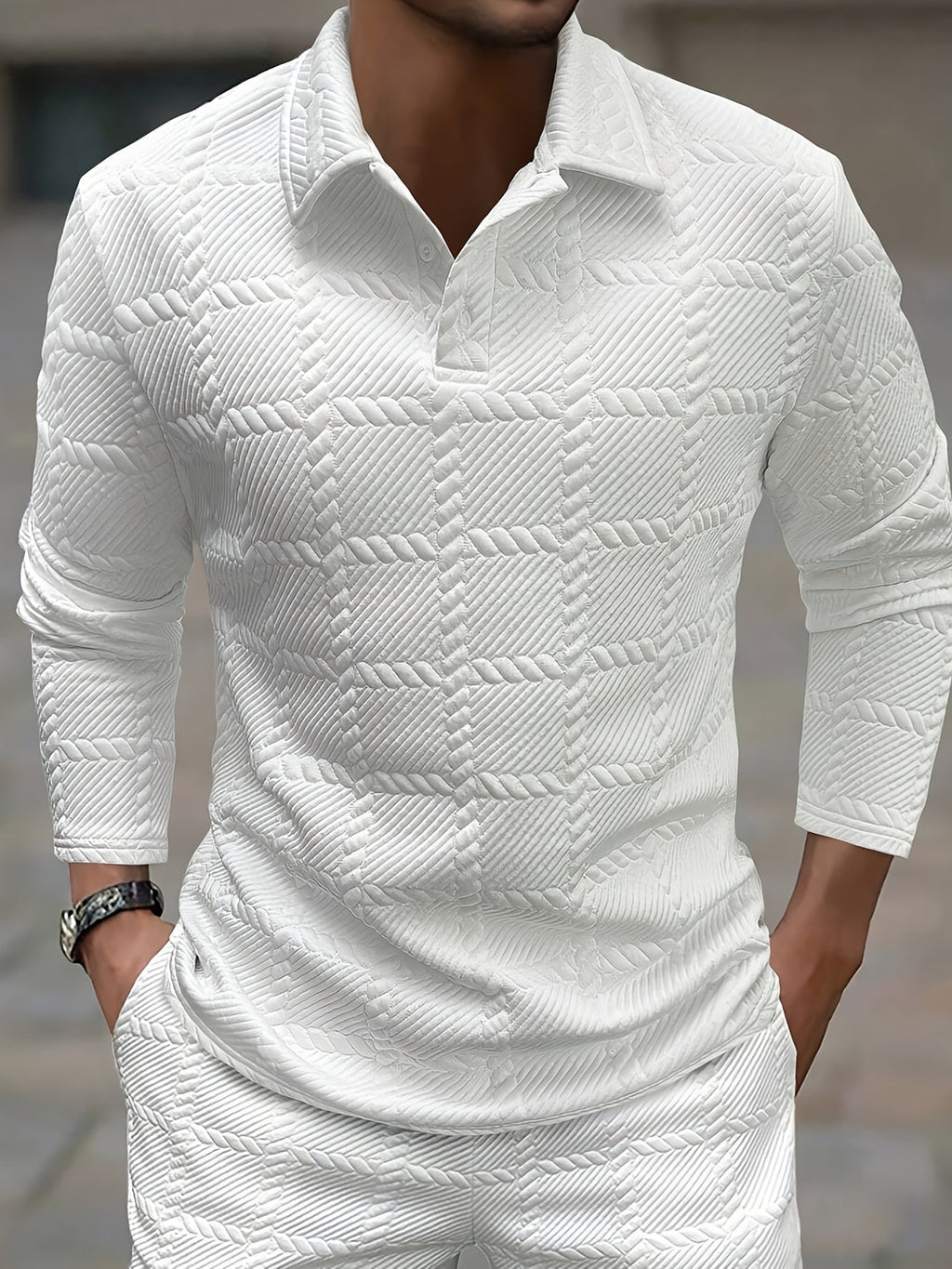 Herren - Gestricktes Poloshirt - Jacquard - Hochwertiger Komfort und Stil für jeden Anlass
