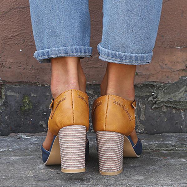 Damen - Stylische Sandalen - Blockabsatz – Bequeme und trendige Schuhe für jeden Anlass