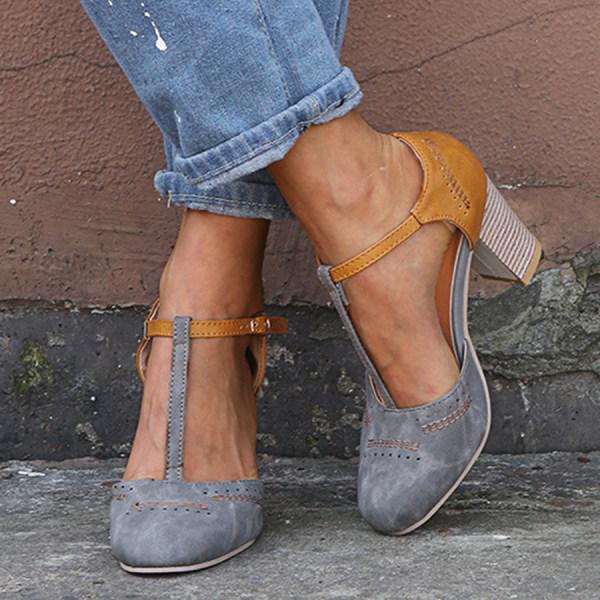 Damen - Stylische Sandalen - Blockabsatz – Bequeme und trendige Schuhe für jeden Anlass