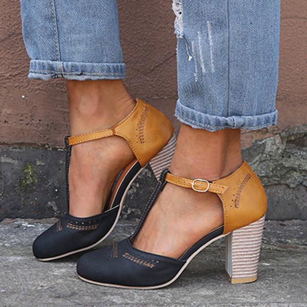 Damen - Stylische Sandalen - Blockabsatz – Bequeme und trendige Schuhe für jeden Anlass