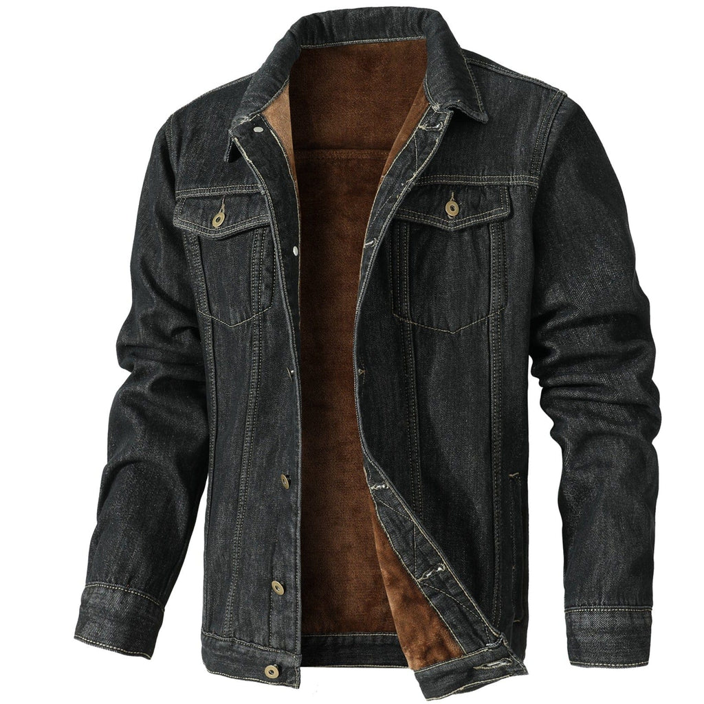 Herren - Jeansjacke - Fleece Gefütterte - Warme und stylische Oberbekleidung für kaltes Wetter