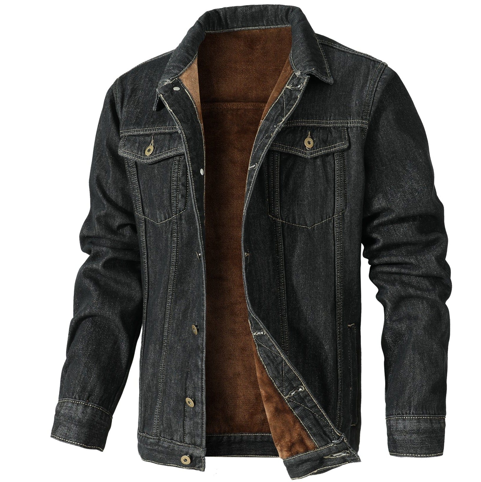 Herren - Jeansjacke - Fleece Gefütterte - Warme und stylische Oberbekleidung für kaltes Wetter