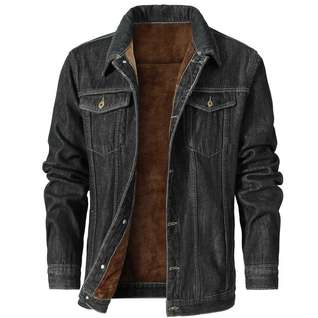 Herren - Jeansjacke - Fleece Gefütterte - Warme und stylische Oberbekleidung für kaltes Wetter