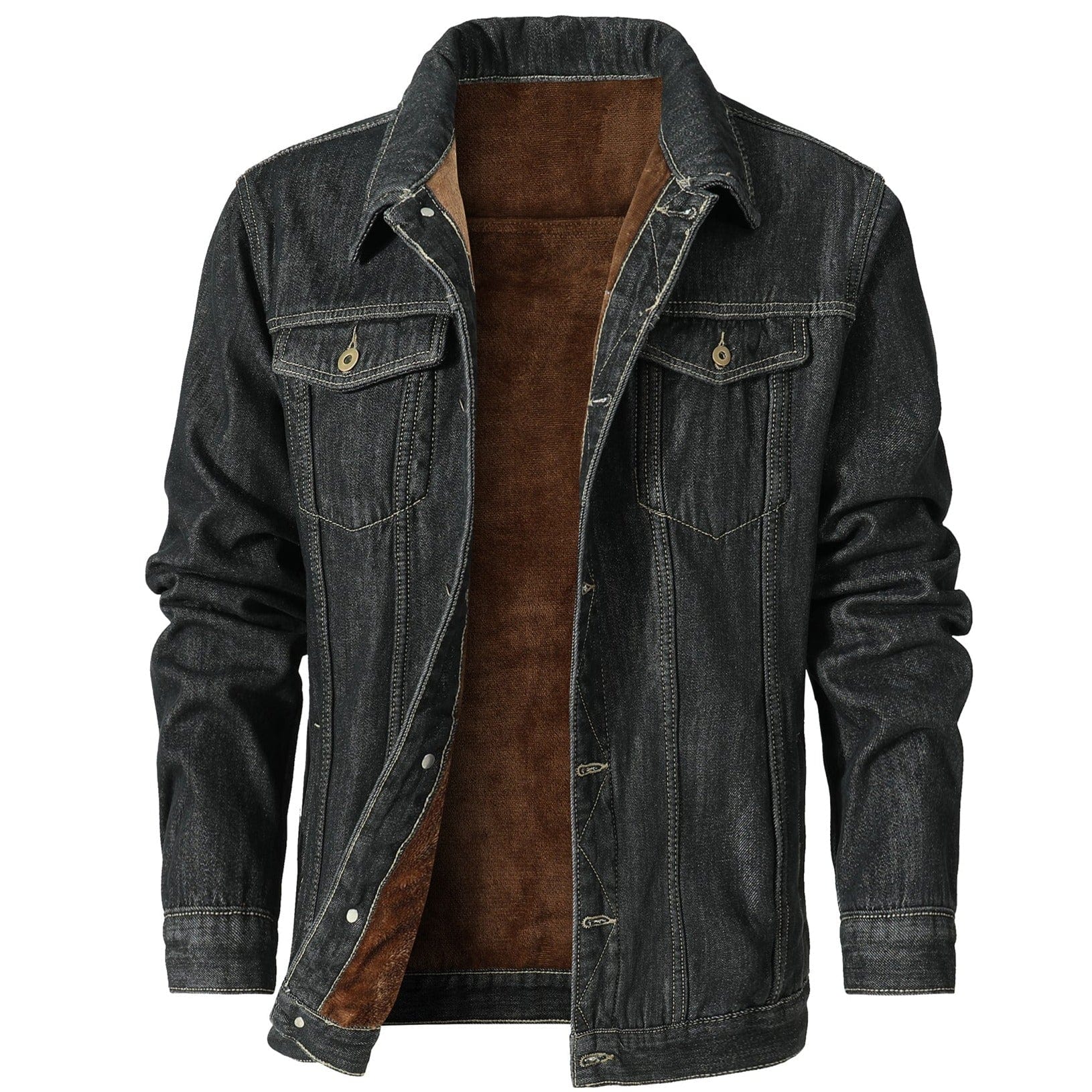 Herren - Jeansjacke - Fleece Gefütterte - Warme und stylische Oberbekleidung für kaltes Wetter