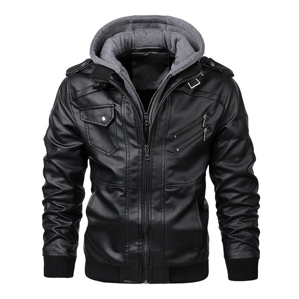 Herren - Leichte Sommerjacke mit Kapuze - Leder - Stylisch für warmes Wetter - Ideal für jeden Anlass
