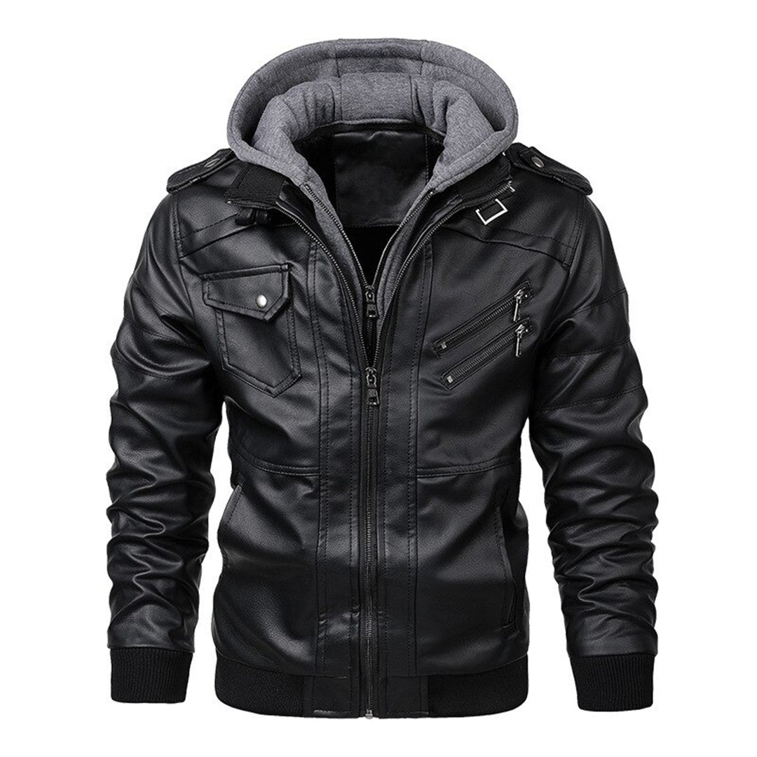 Herren - Leichte Sommerjacke mit Kapuze - Leder - Stylisch für warmes Wetter - Ideal für jeden Anlass