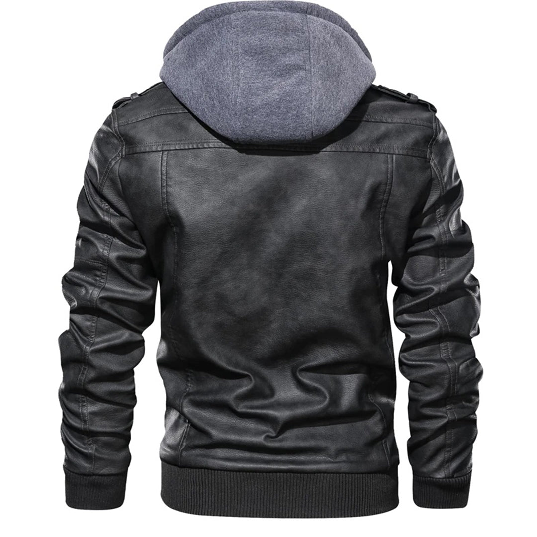 Herren - Leichte Sommerjacke mit Kapuze - Leder - Stylisch für warmes Wetter - Ideal für jeden Anlass