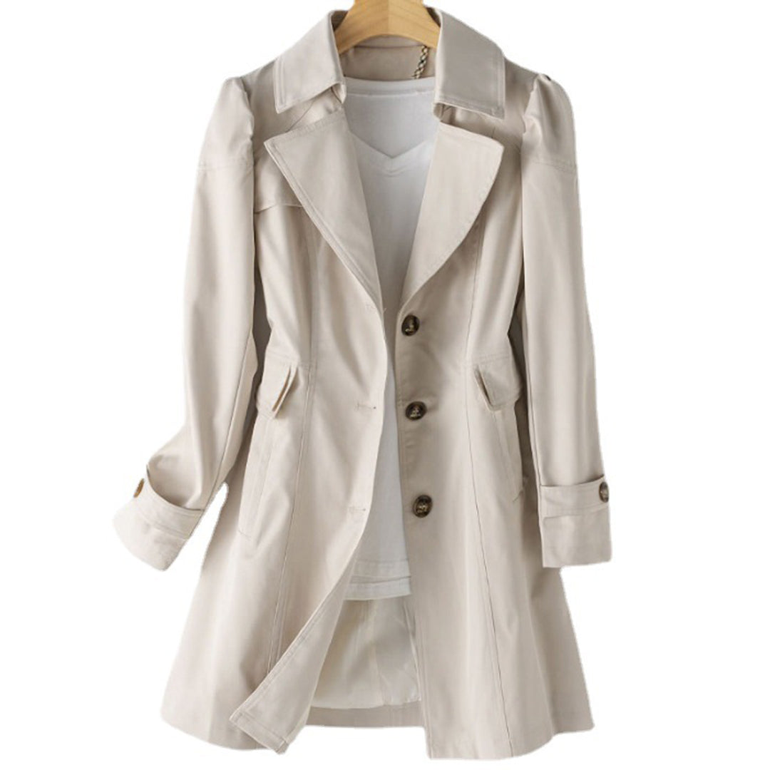 Damen - Langer Trenchcoat - Leichtes Material - Klassischer Stil - Zeitlose Eleganz