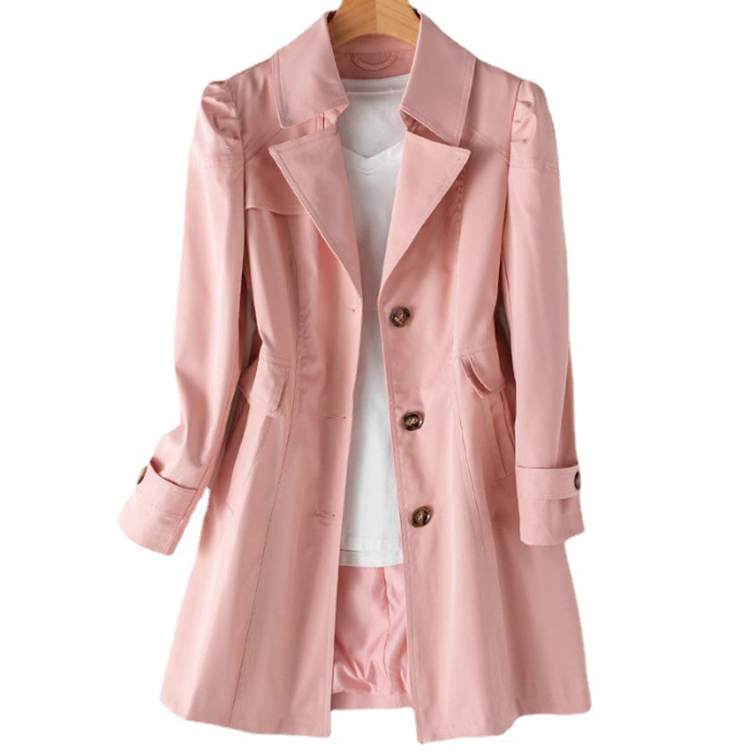 Damen - Langer Trenchcoat - Leichtes Material - Klassischer Stil - Zeitlose Eleganz