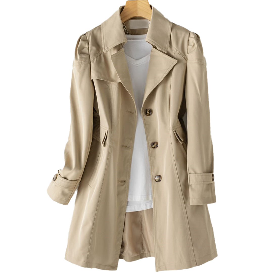 Damen - Langer Trenchcoat - Leichtes Material - Klassischer Stil - Zeitlose Eleganz