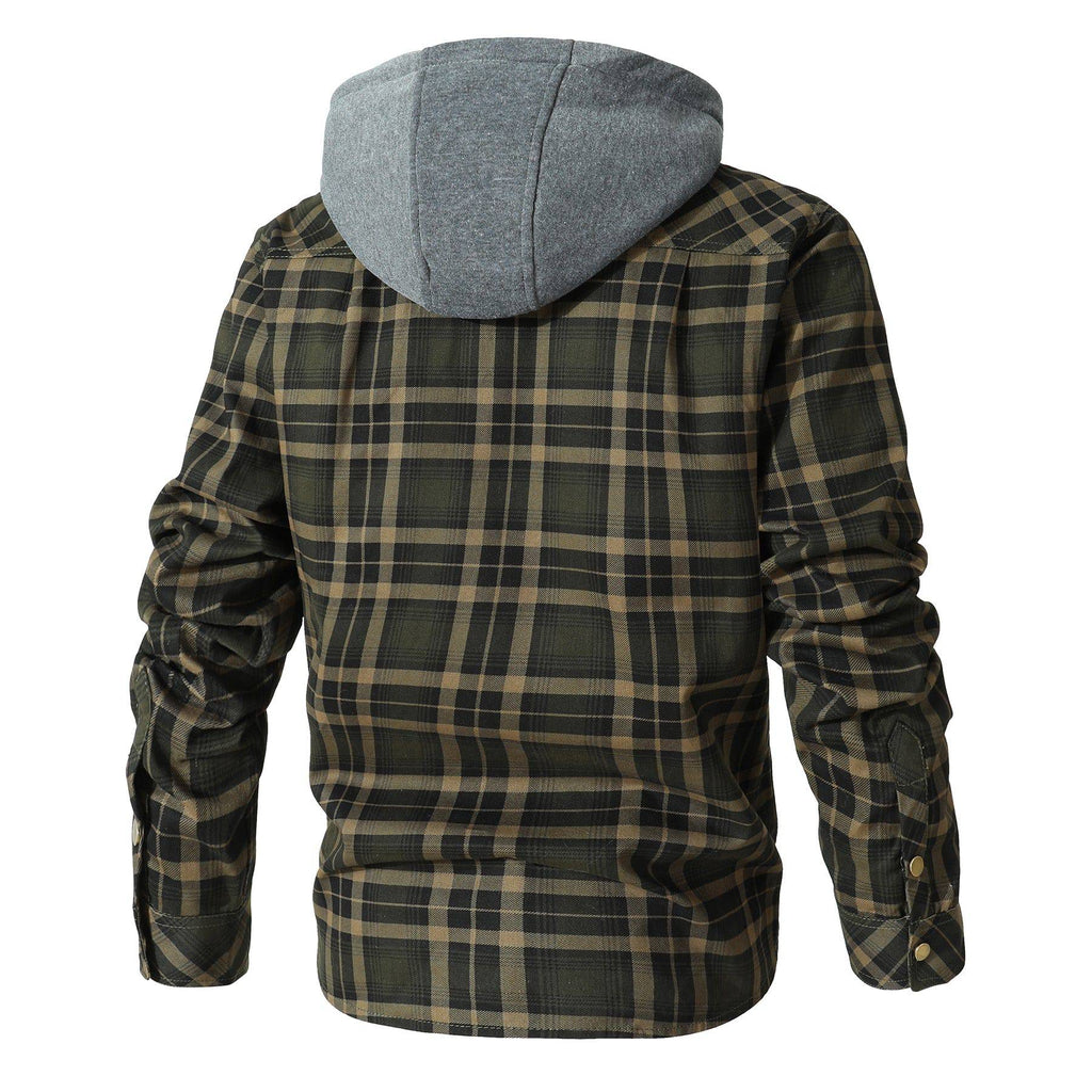 Herren - Flanelljacke mit Kapuze - Kuschelige Baumwollmischung - Ideal für Outdoor-Abenteuer