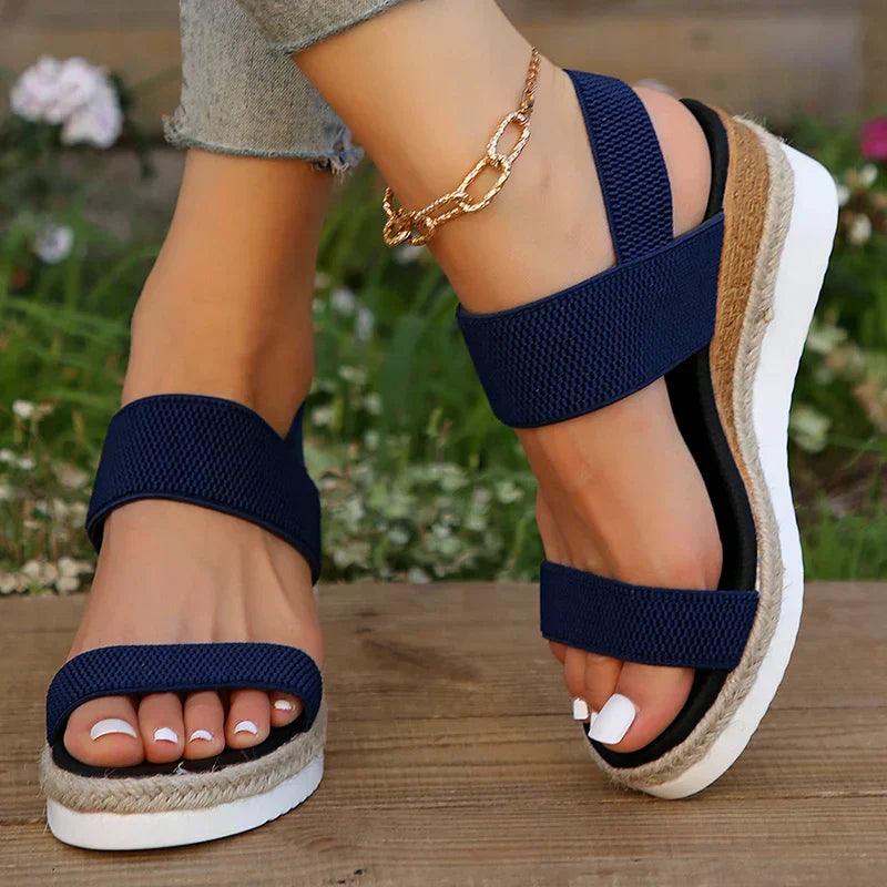 Damen - Comfort Sandalen - Weiches Material - Bequeme Casual Schuhe für jeden Anlass