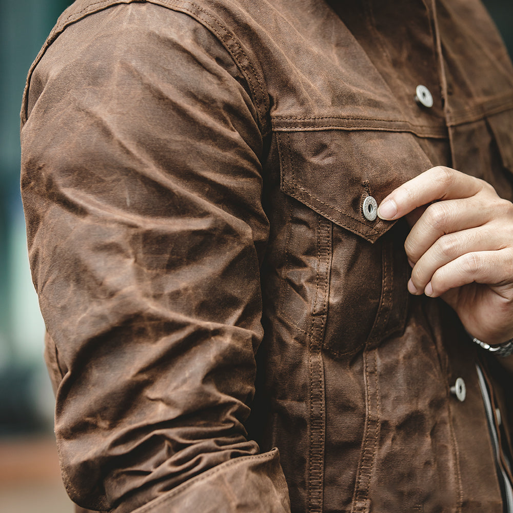 Herren - Kurz gefütterte Cruiser Jacke - Zinnstoff - Stylische & strapazierfähige Freizeitjacke