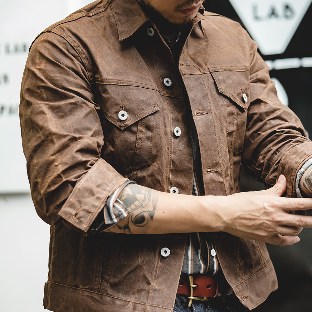 Herren - Kurz gefütterte Cruiser Jacke - Zinnstoff - Stylische & strapazierfähige Freizeitjacke