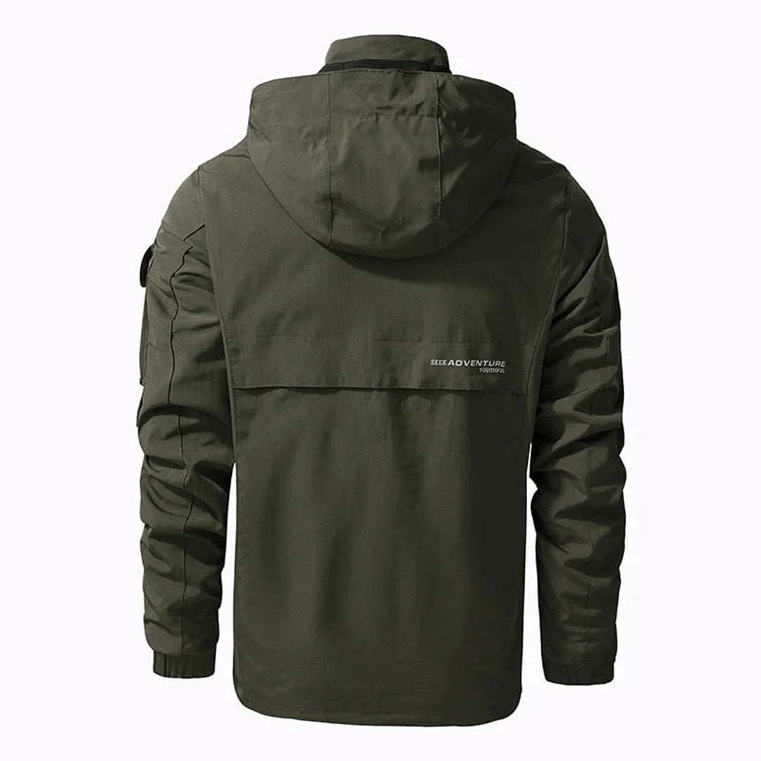 Herren - Windbreaker Jacket - Atmungsaktivem Material - Wasserdicht, mit Kapuze - Taktische Outdoor-Jacke für jedes Wetter
