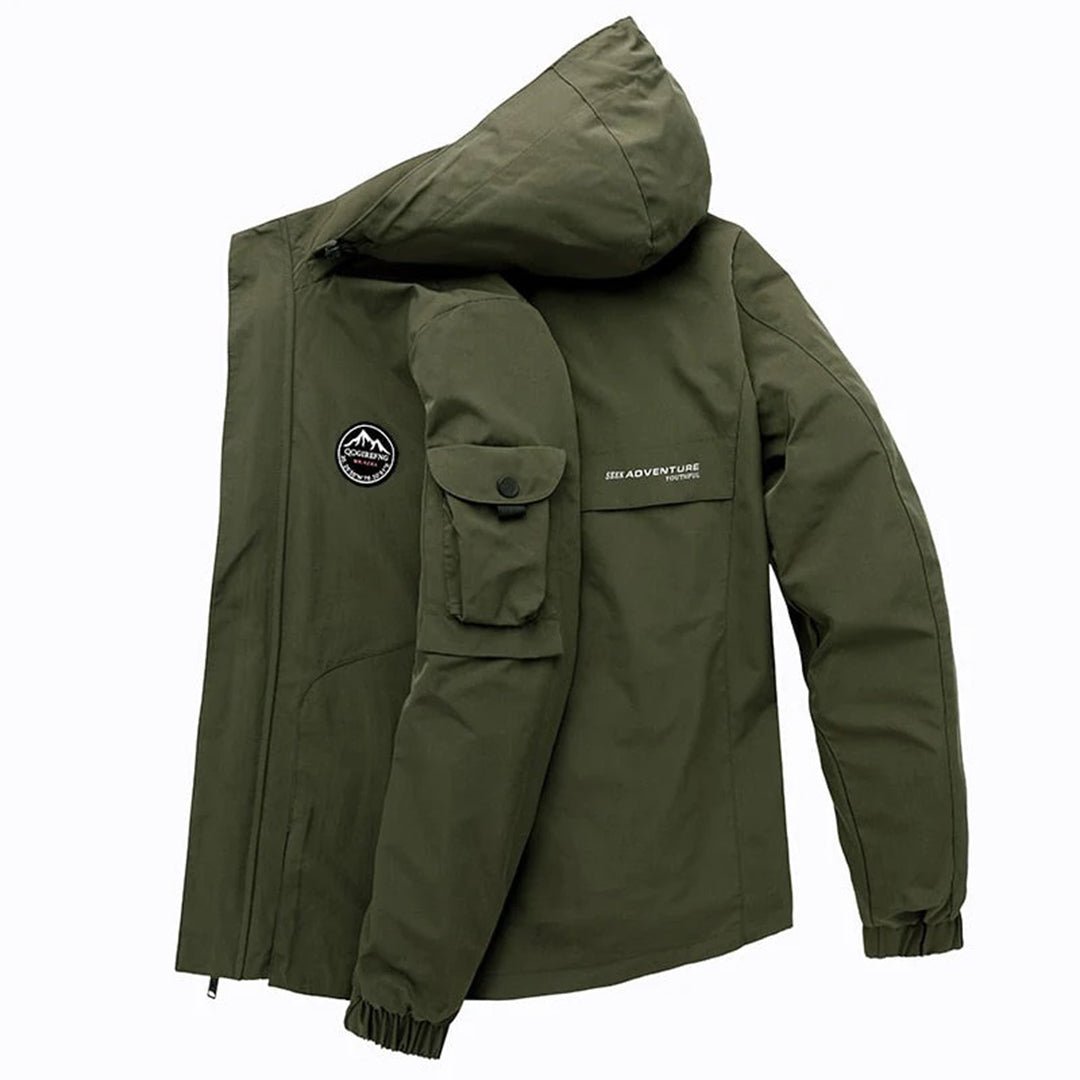 Herren - Windbreaker Jacket - Atmungsaktivem Material - Wasserdicht, mit Kapuze - Taktische Outdoor-Jacke für jedes Wetter