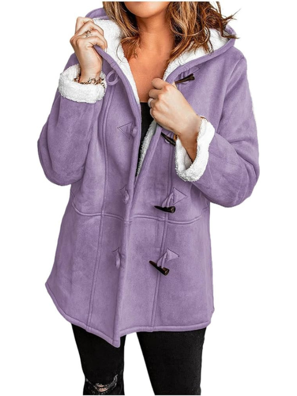 Damen - Mantel mit Kapuze - Fleece gefüttert - Winter Outdoorbekleidung