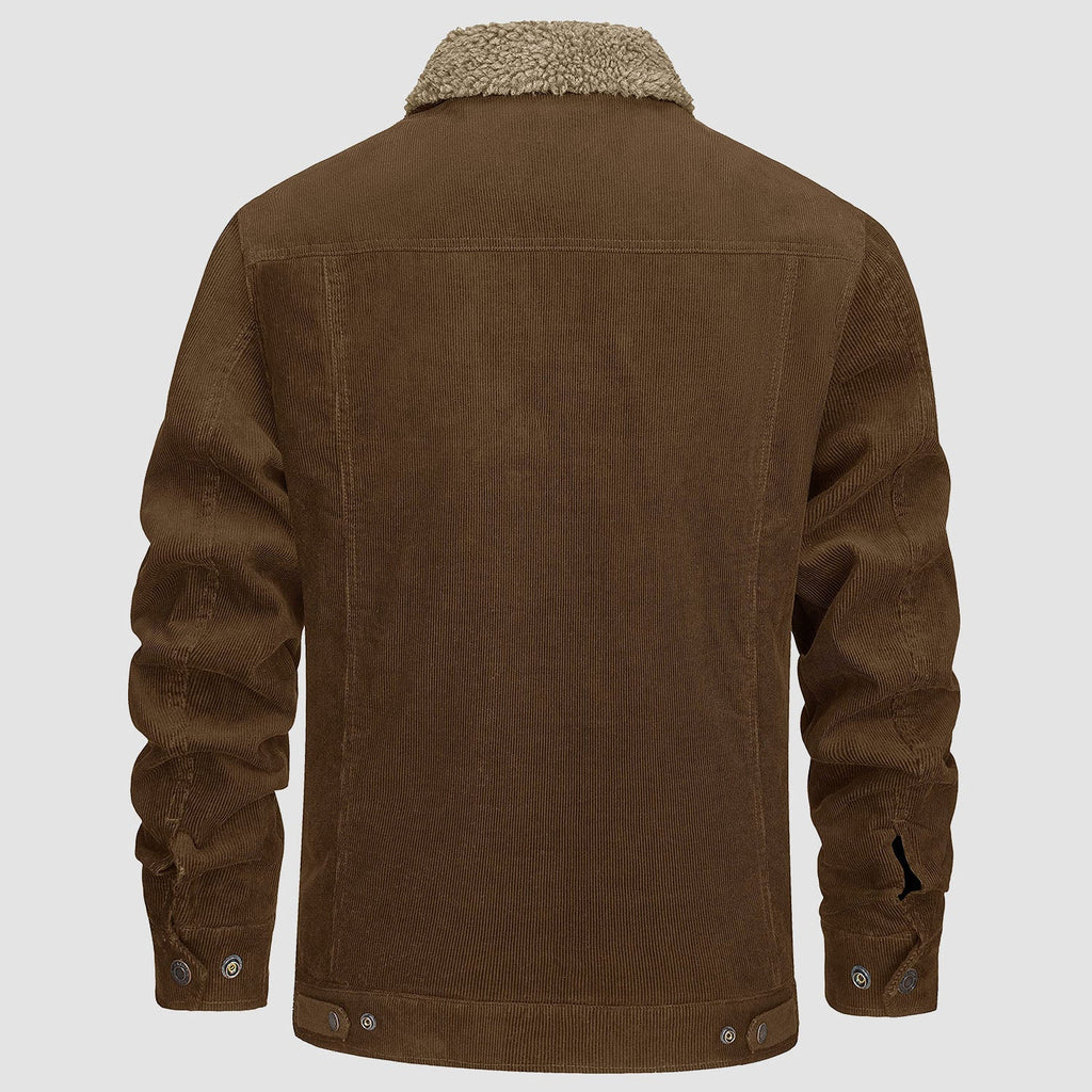 Herren - Cordjacke -  Baumwolle - Sherpa-Futter für den Winter - Gemütliche und warme Oberbekleidung