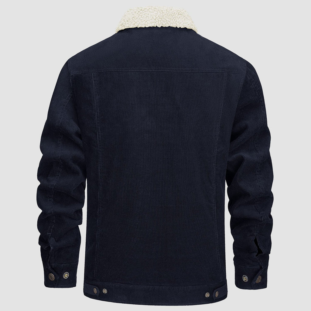 Herren - Cordjacke -  Baumwolle - Sherpa-Futter für den Winter - Gemütliche und warme Oberbekleidung
