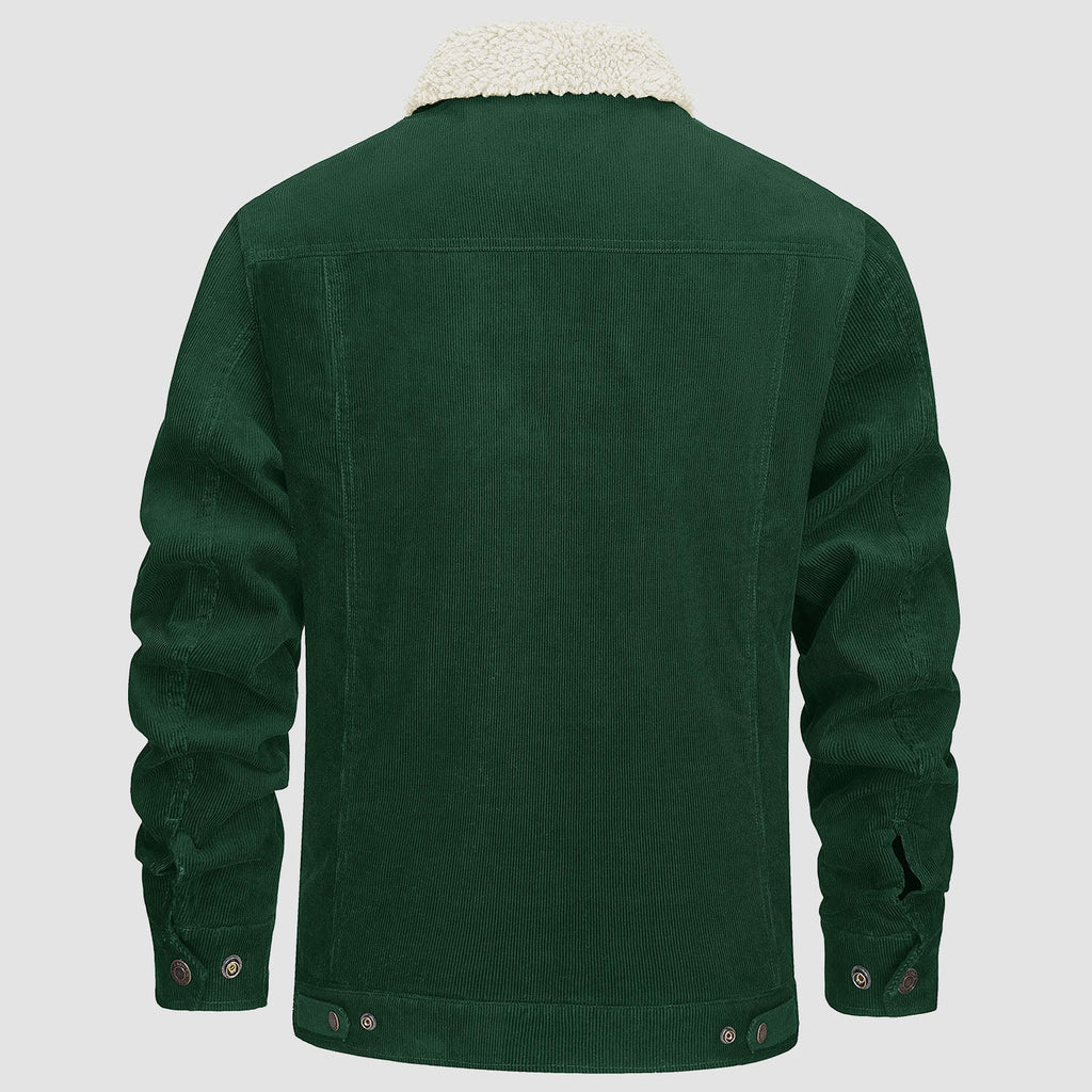 Herren - Cordjacke -  Baumwolle - Sherpa-Futter für den Winter - Gemütliche und warme Oberbekleidung