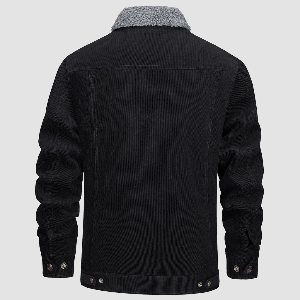 Herren - Cordjacke -  Baumwolle - Sherpa-Futter für den Winter - Gemütliche und warme Oberbekleidung