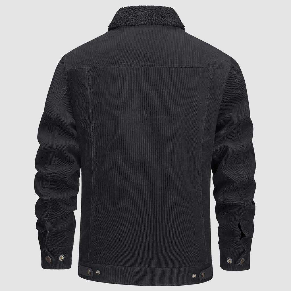 Herren - Cordjacke -  Baumwolle - Sherpa-Futter für den Winter - Gemütliche und warme Oberbekleidung