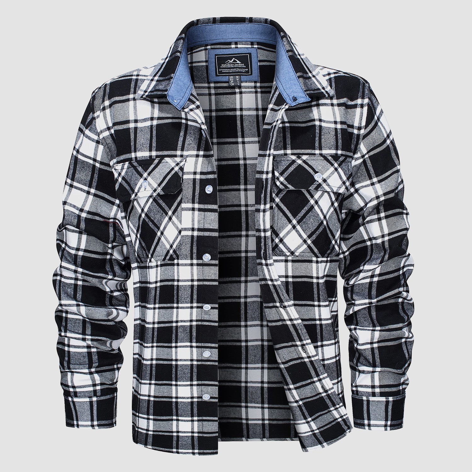 Herren - Langarmhemd - Baumwolle - Karierter Flanell im Casual Style - Bequem und Trendy