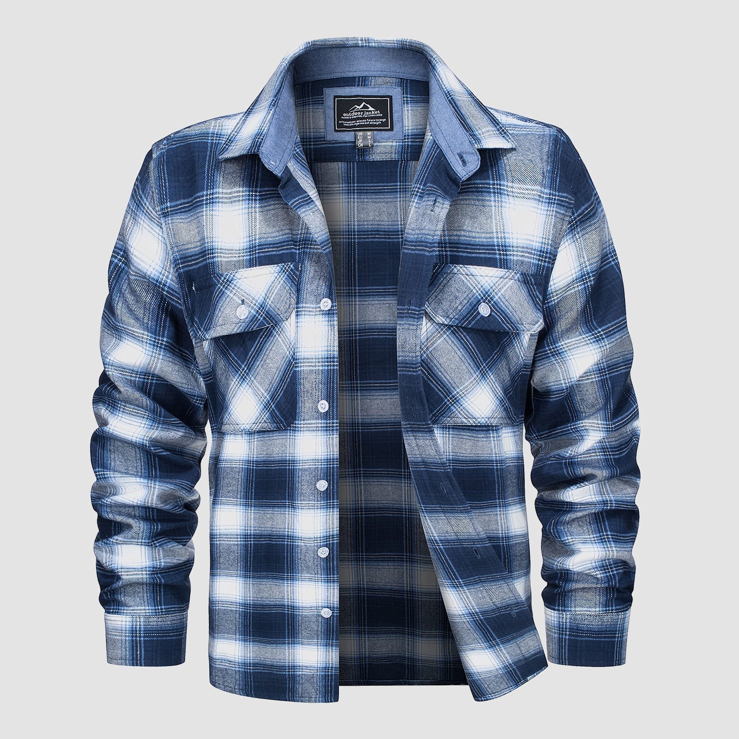 Herren - Langarmhemd - Baumwolle - Karierter Flanell im Casual Style - Bequem und Trendy