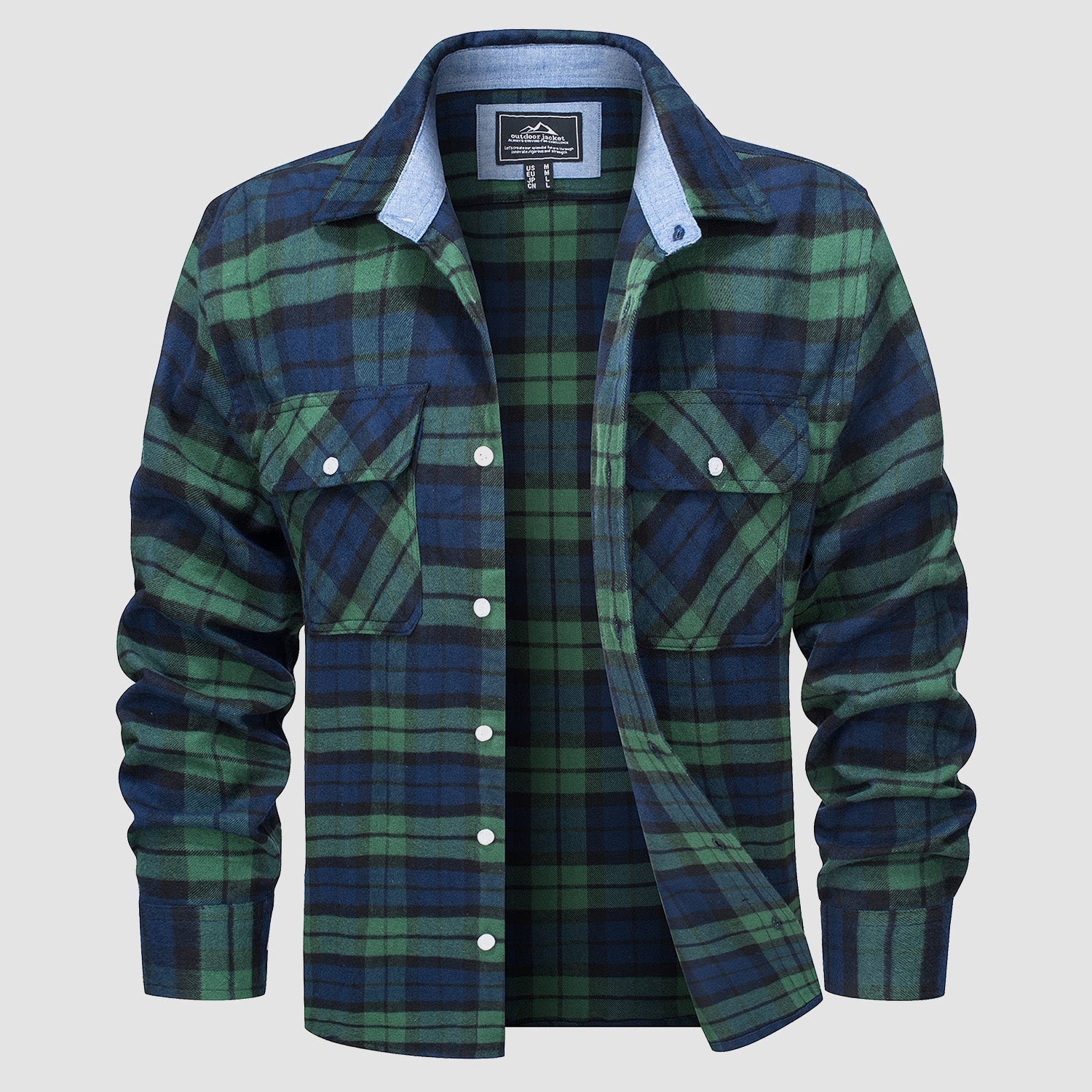 Herren - Langarmhemd - Baumwolle - Karierter Flanell im Casual Style - Bequem und Trendy