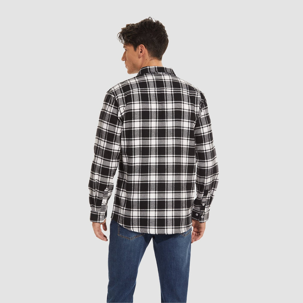 Herren - Langarmhemd - Baumwolle - Karierter Flanell im Casual Style - Bequem und Trendy