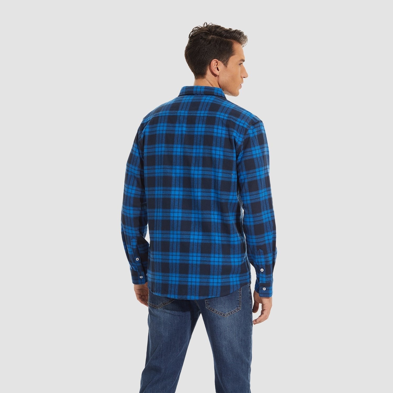 Herren - Langarmhemd - Baumwolle - Karierter Flanell im Casual Style - Bequem und Trendy