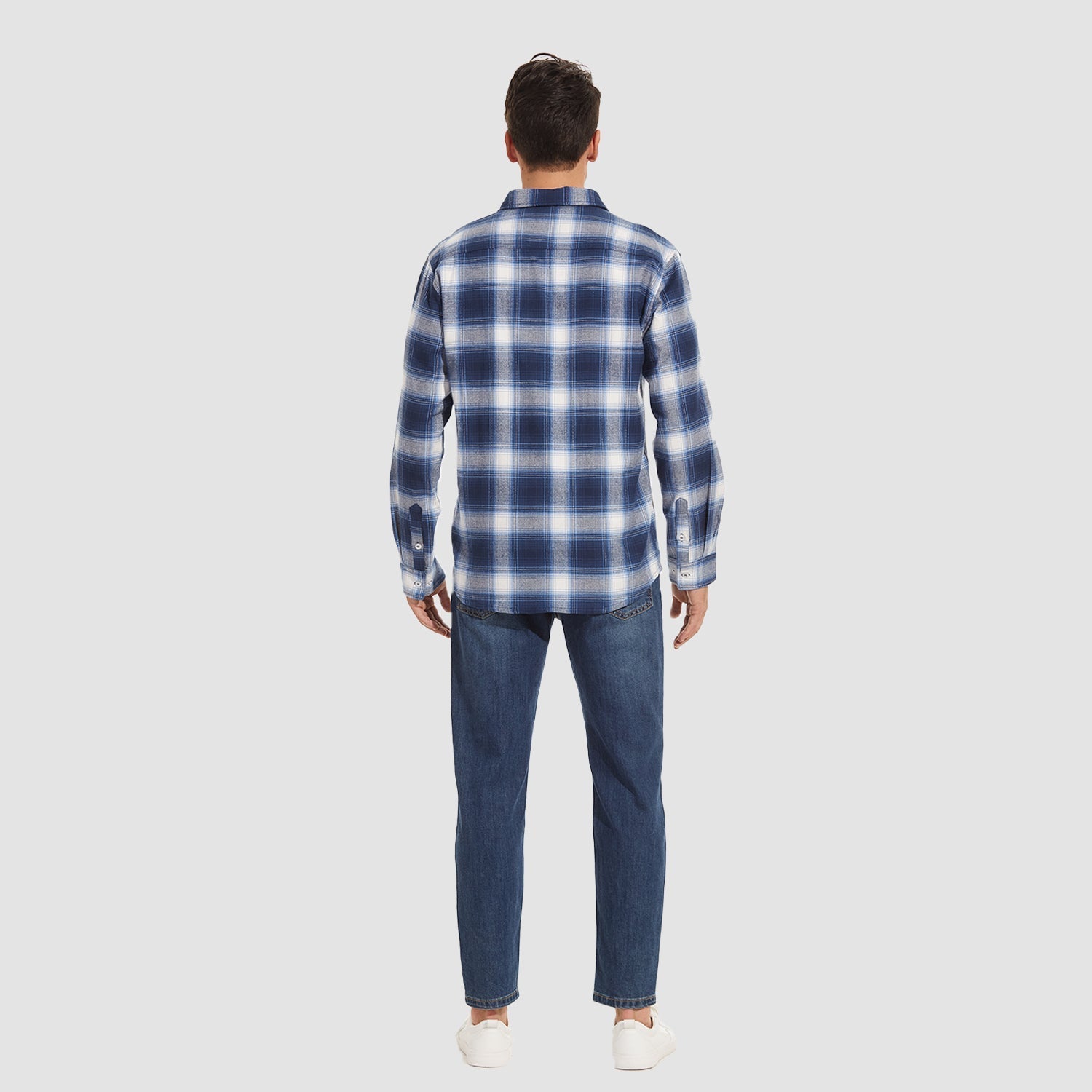 Herren - Langarmhemd - Baumwolle - Karierter Flanell im Casual Style - Bequem und Trendy