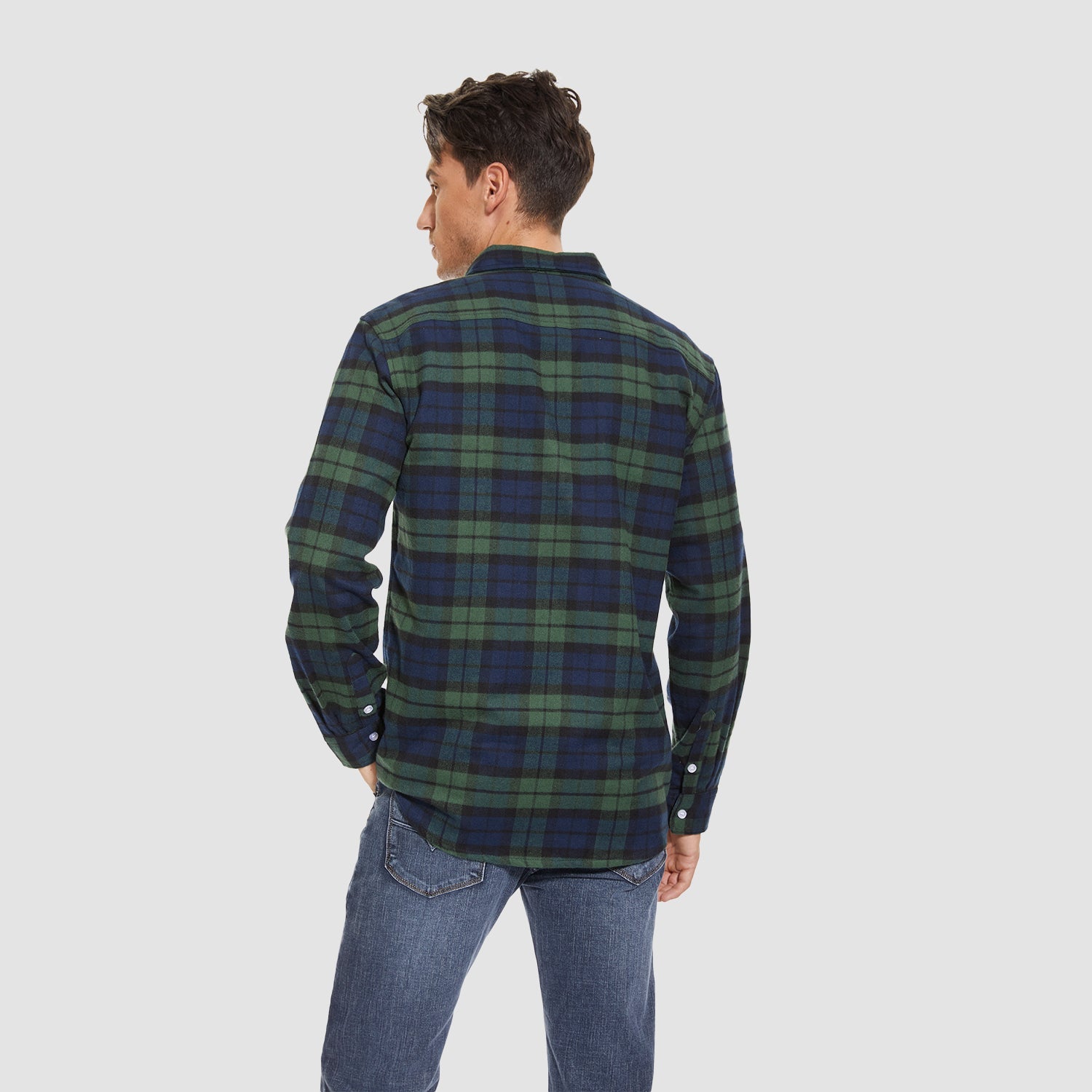 Herren - Langarmhemd - Baumwolle - Karierter Flanell im Casual Style - Bequem und Trendy