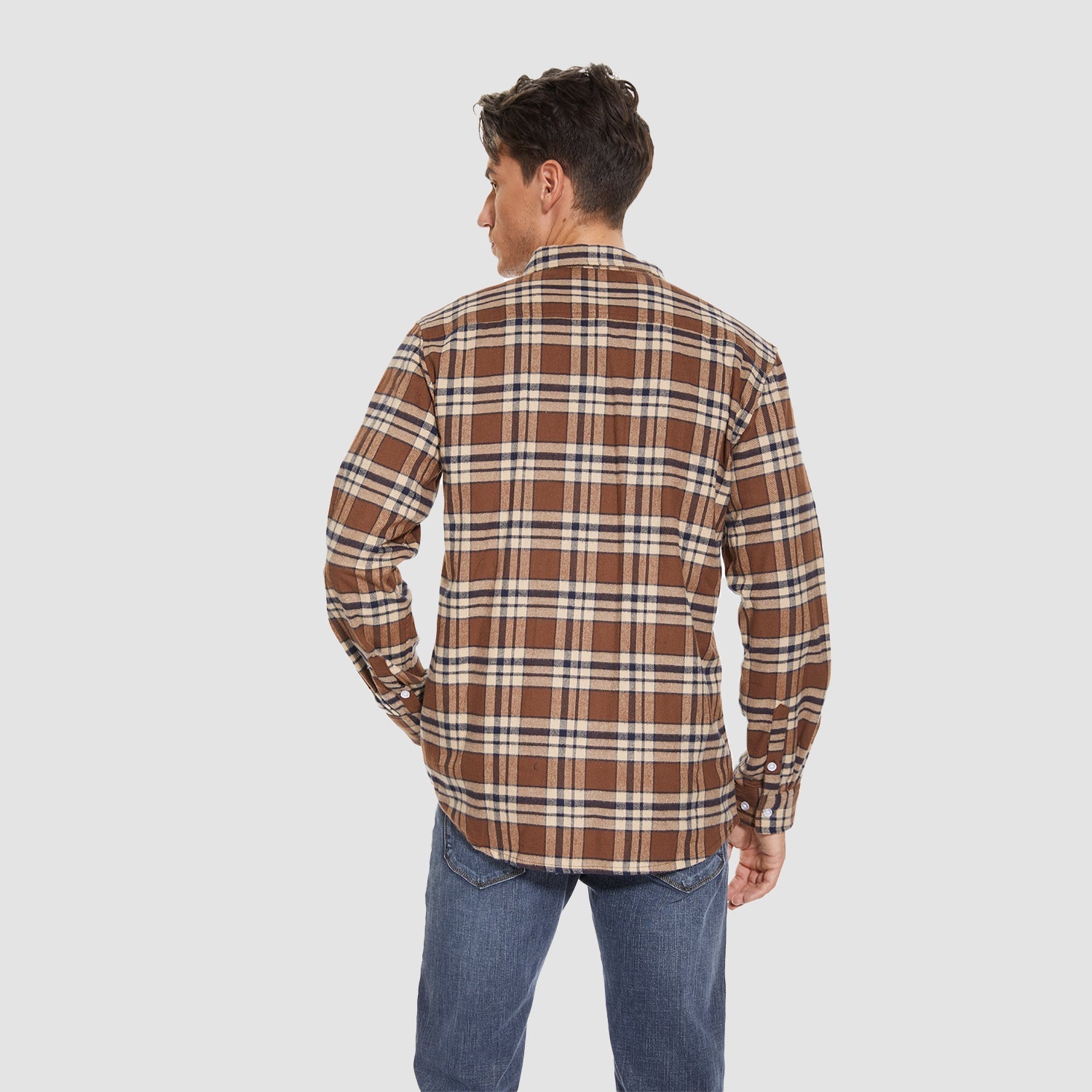 Herren - Langarmhemd - Baumwolle - Karierter Flanell im Casual Style - Bequem und Trendy