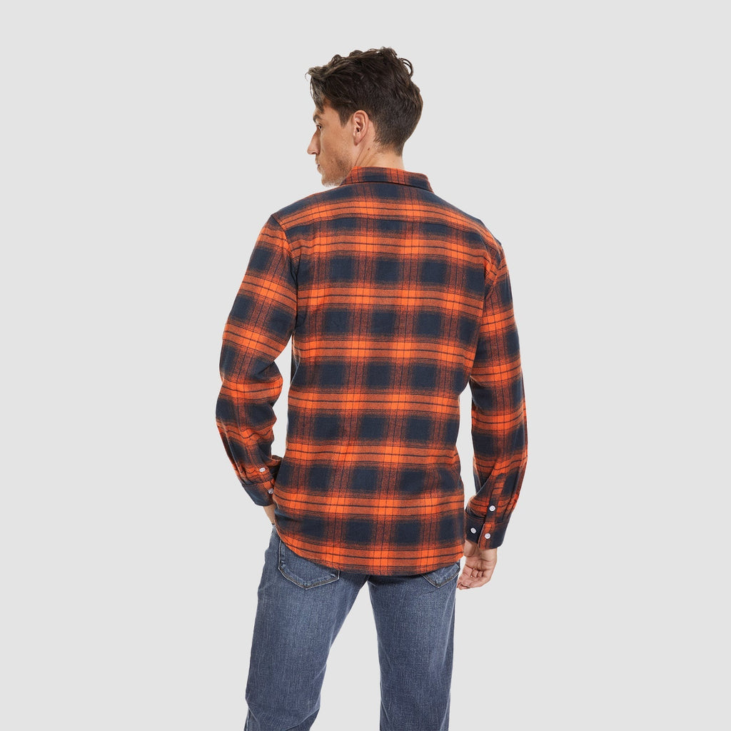Herren - Langarmhemd - Baumwolle - Karierter Flanell im Casual Style - Bequem und Trendy